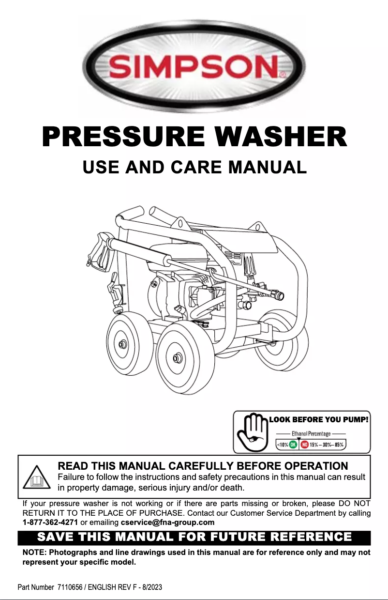 Page 1 de la notice Manuel utilisateur Simpson SuperPro SW4035HADM-S