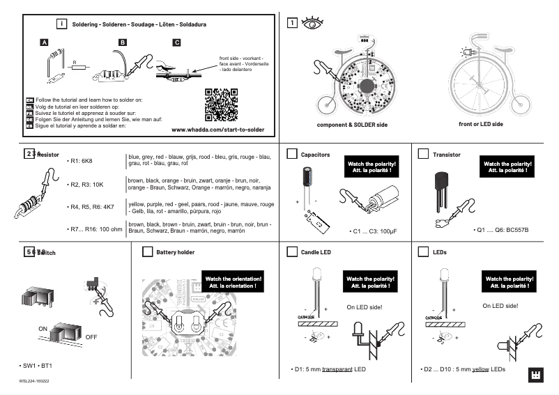 Page 1 de la notice Manuel utilisateur Velleman WSL224