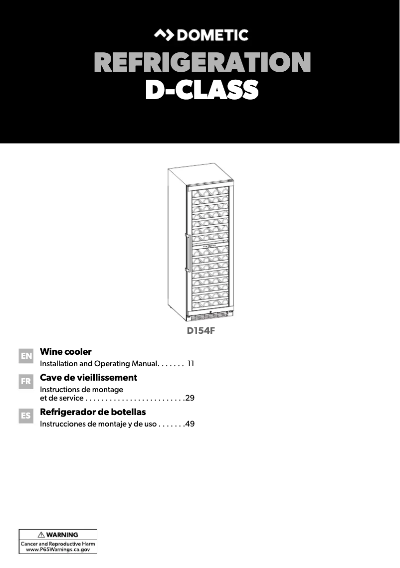 Image de la première page du manuel de l'appareil D154F