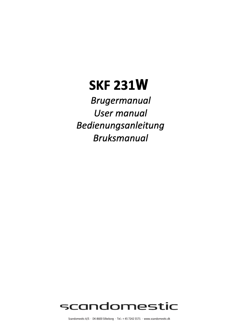 Page n°1 - Mode d'emploi Scandomestic SKF 231 W