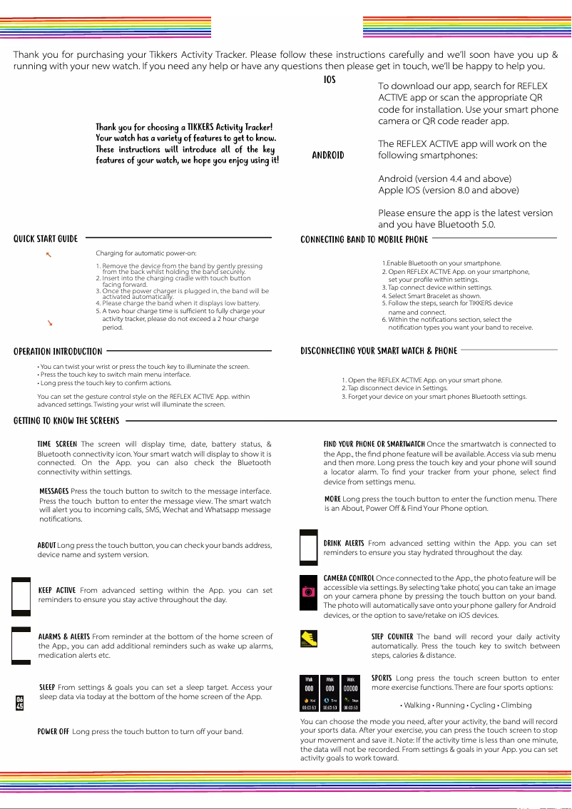 Page 1 of the manual User Manual Tikkers Coral Smart