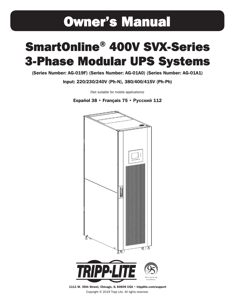 Page 1 de la notice Manuel utilisateur Tripp Lite SVX30PM