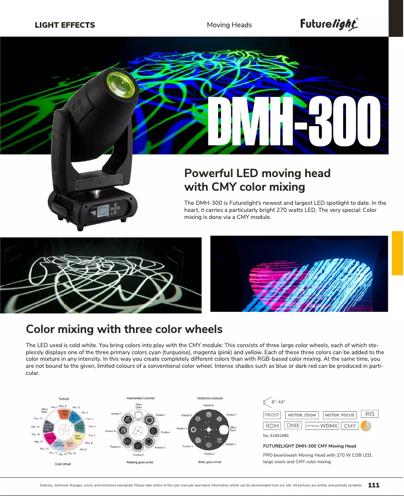 Page 1 de la notice Catalogue Futurelight DMH-300 CMY