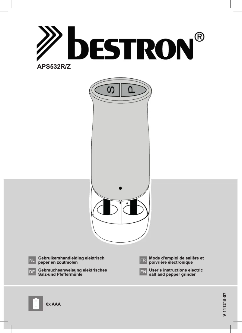 Page n°1 - Manuel utilisateur Bestron APS532Z