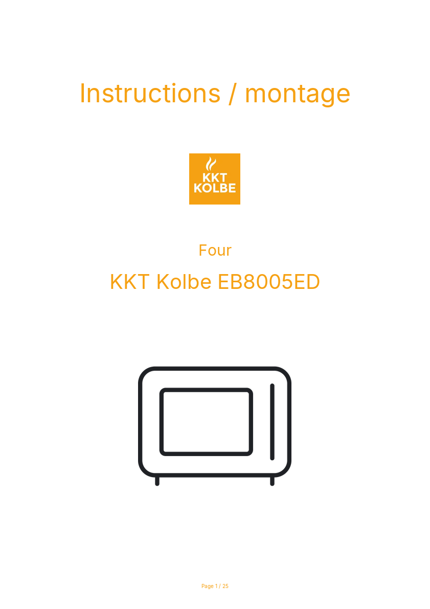 Image de la première page du manuel de l'appareil EB8005ED