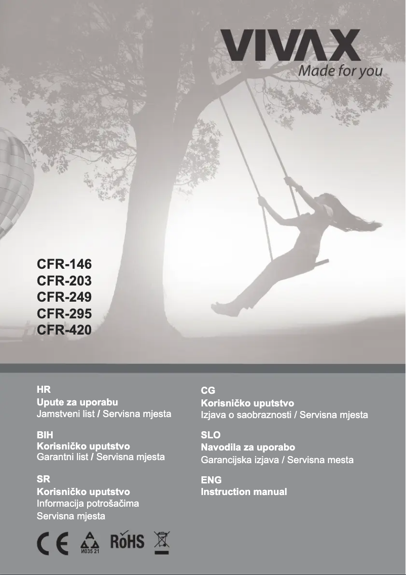 Page 1 de la notice Manuel utilisateur Vivax CFR-295