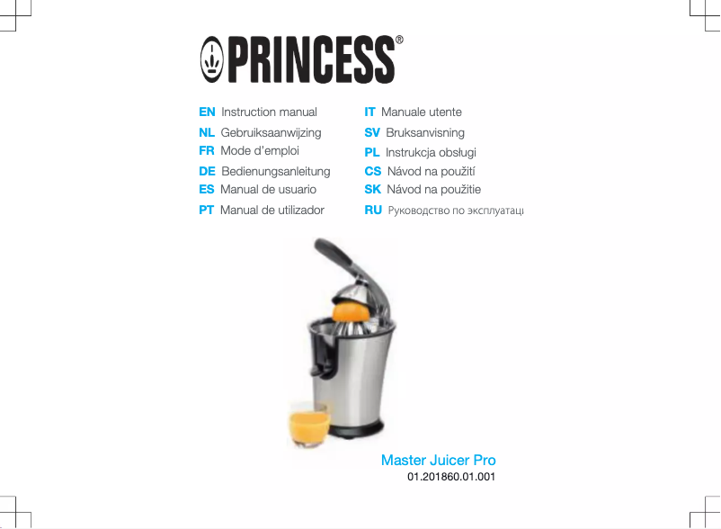 Imagen de la primera página del manual del dispositivo Master Juicer Pro 201860