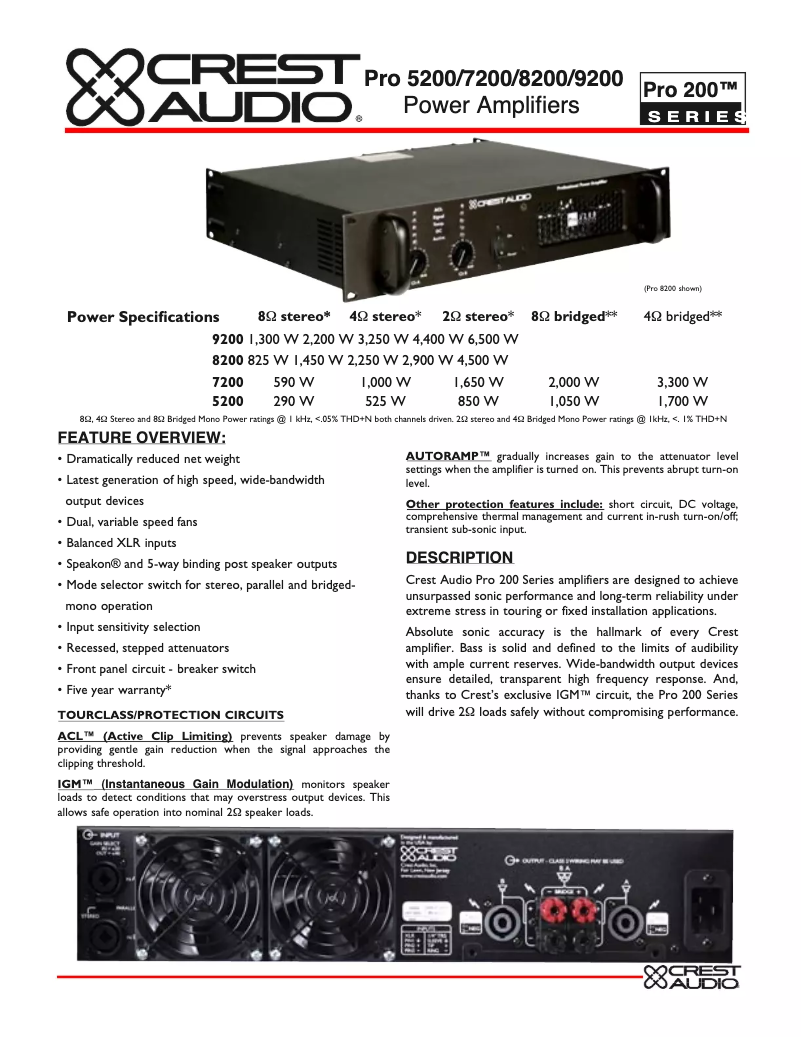 Image de la première page du manuel de l'appareil Pro 5200