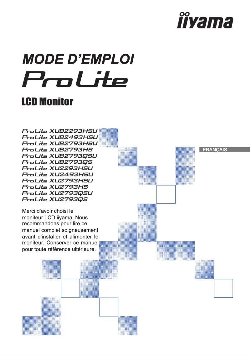 Page n°1 - Manuel utilisateur Iiyama ProLite XU2793HSU
