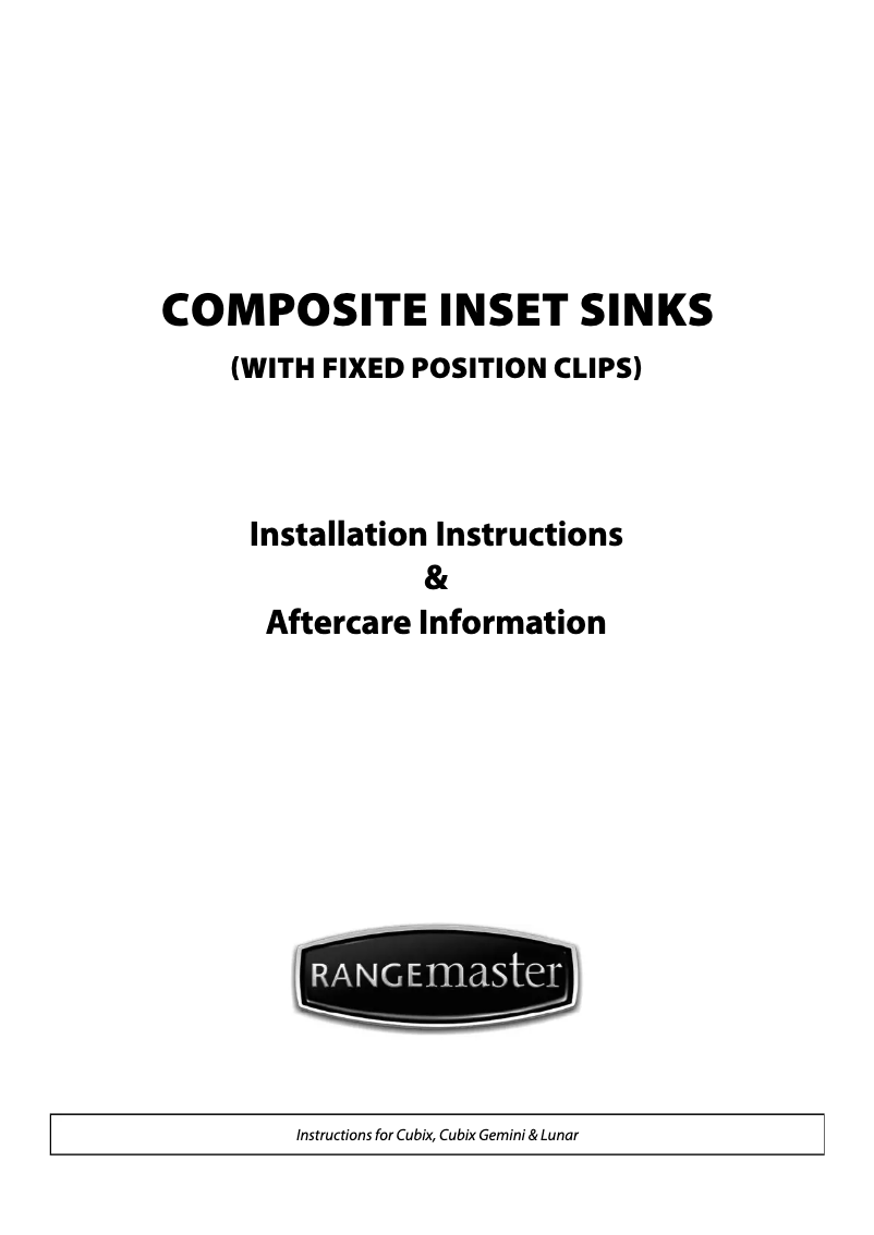 Page 1 de la notice Manuel utilisateur Rangemaster LU9852