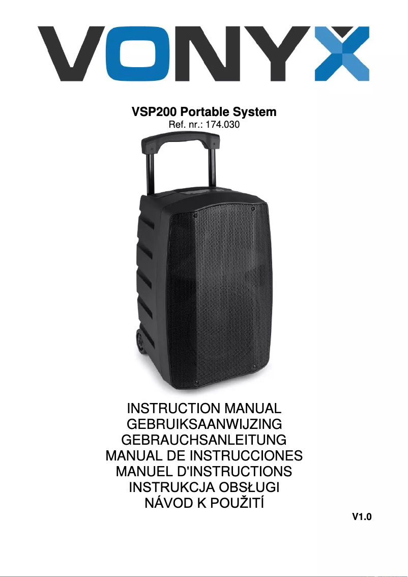 Page 1 de la notice Manuel utilisateur Vonyx VSP200