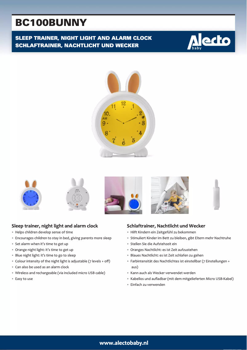 Page n°1 - Manuel utilisateur Alecto BC100BUNNY