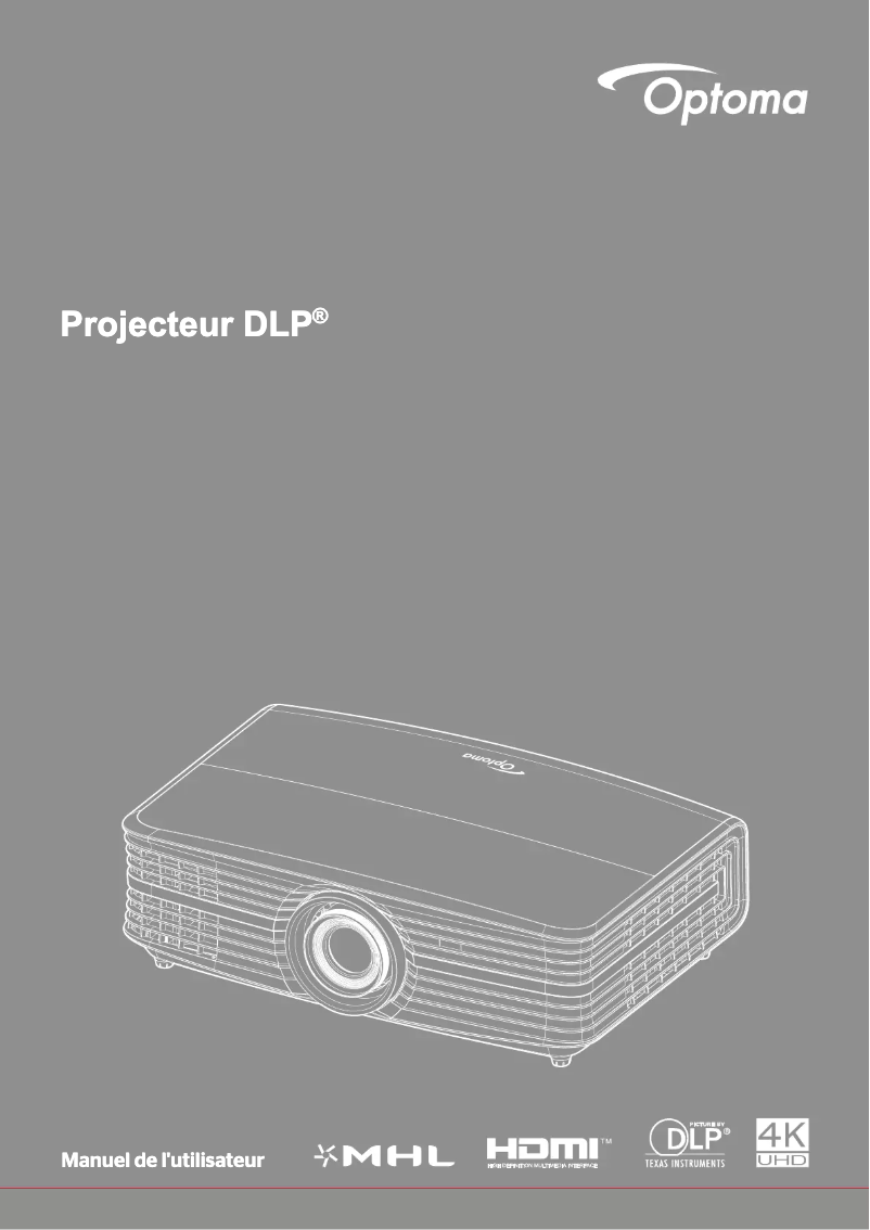 Page 1 de la notice Manuel utilisateur Optoma UHD65