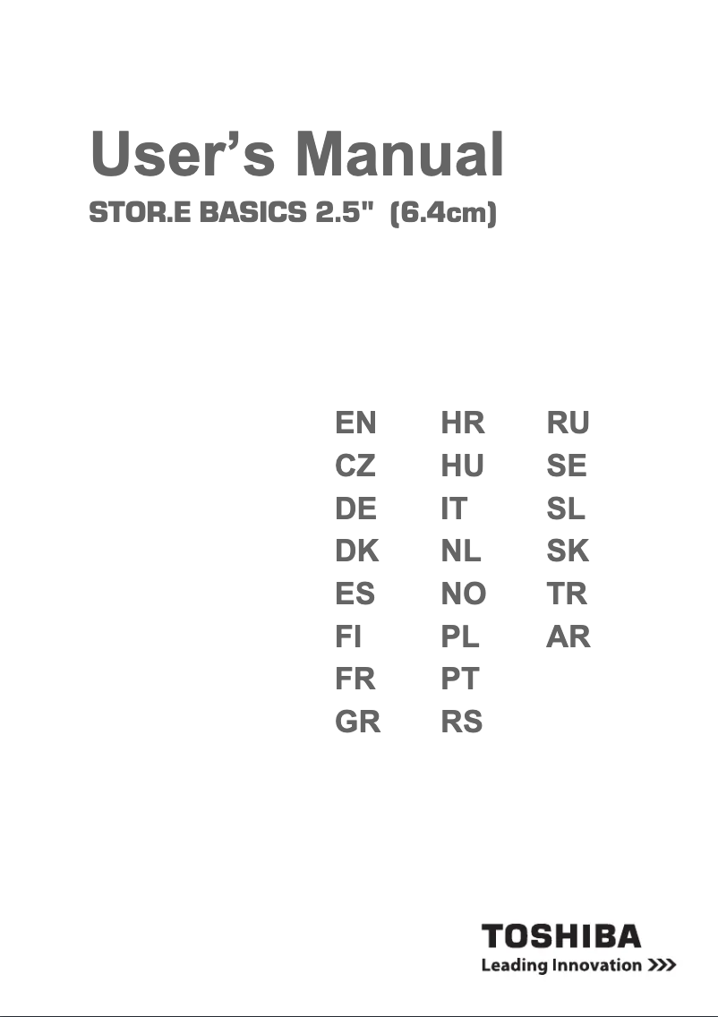 Página 1 del manual Manual de usuario Toshiba StorE Basics