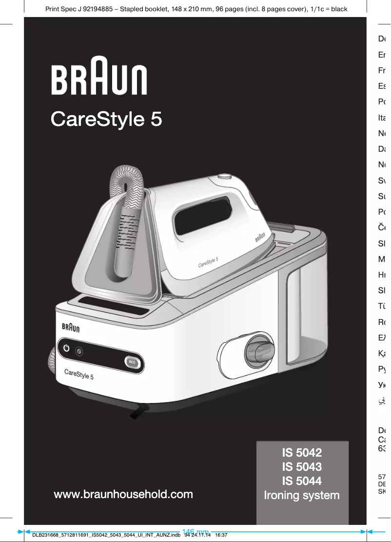 Page n°1 - Manuel utilisateur Braun CareStyle 5 IS 5044