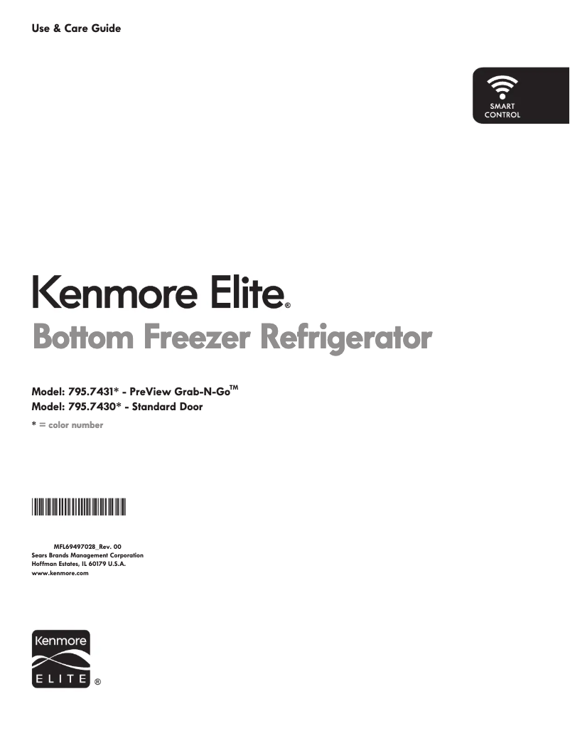 Page 1 de la notice Manuel utilisateur Kenmore 74309