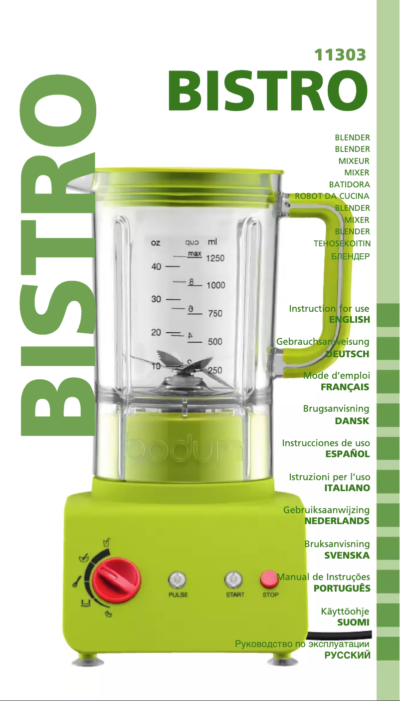 Page 1 de la notice Manuel utilisateur Bodum Bistro 11303
