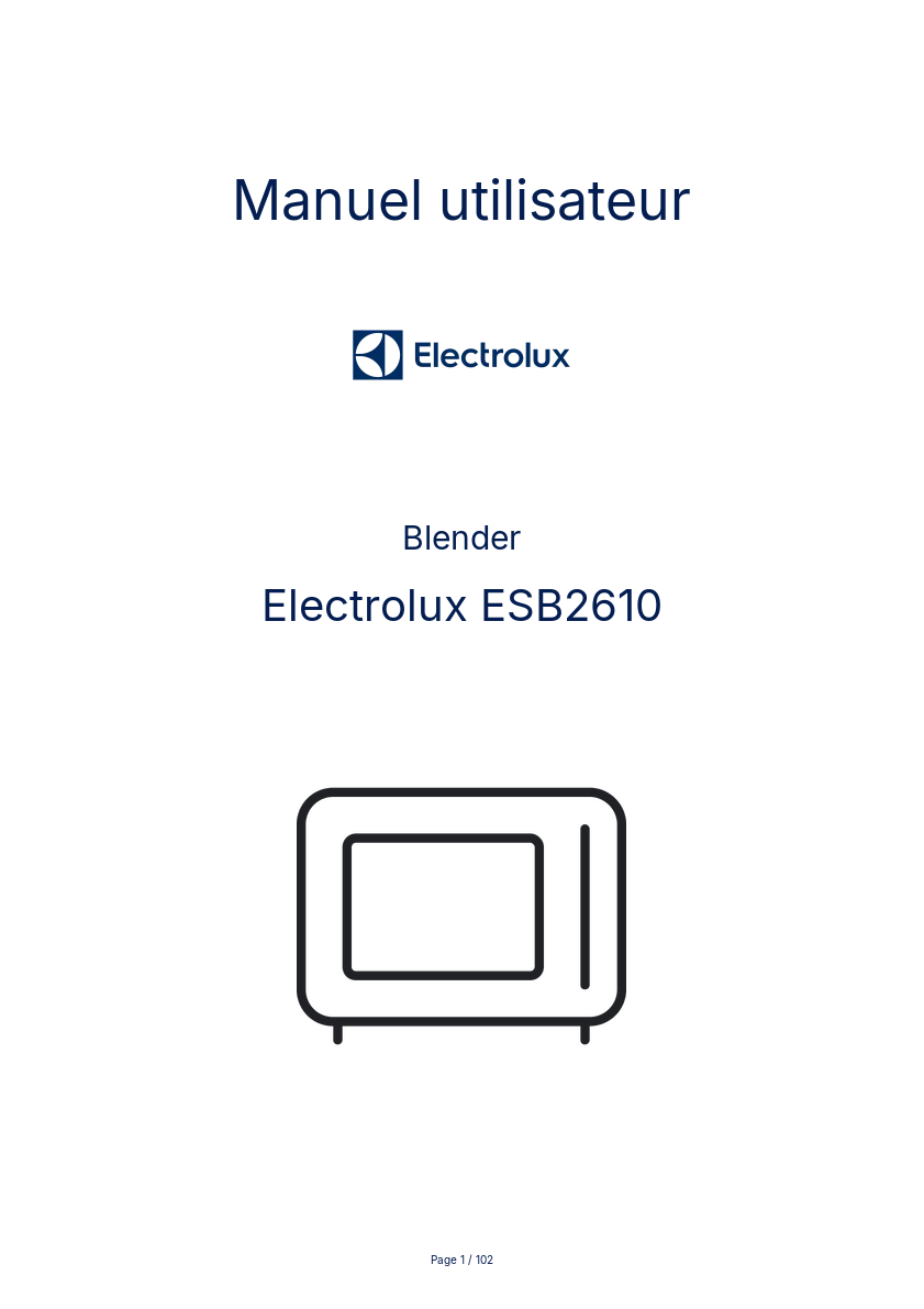 Page n°1 - Manuel utilisateur Electrolux ESB2610