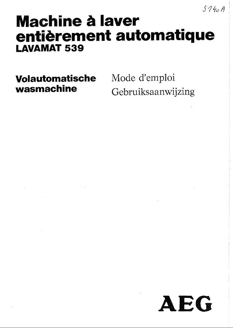 Página 1 del manual Manual de usuario AEG Lavamat 539