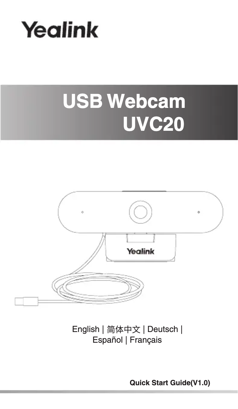Page 1 de la notice Guide de démarrage rapide Yealink UVC20