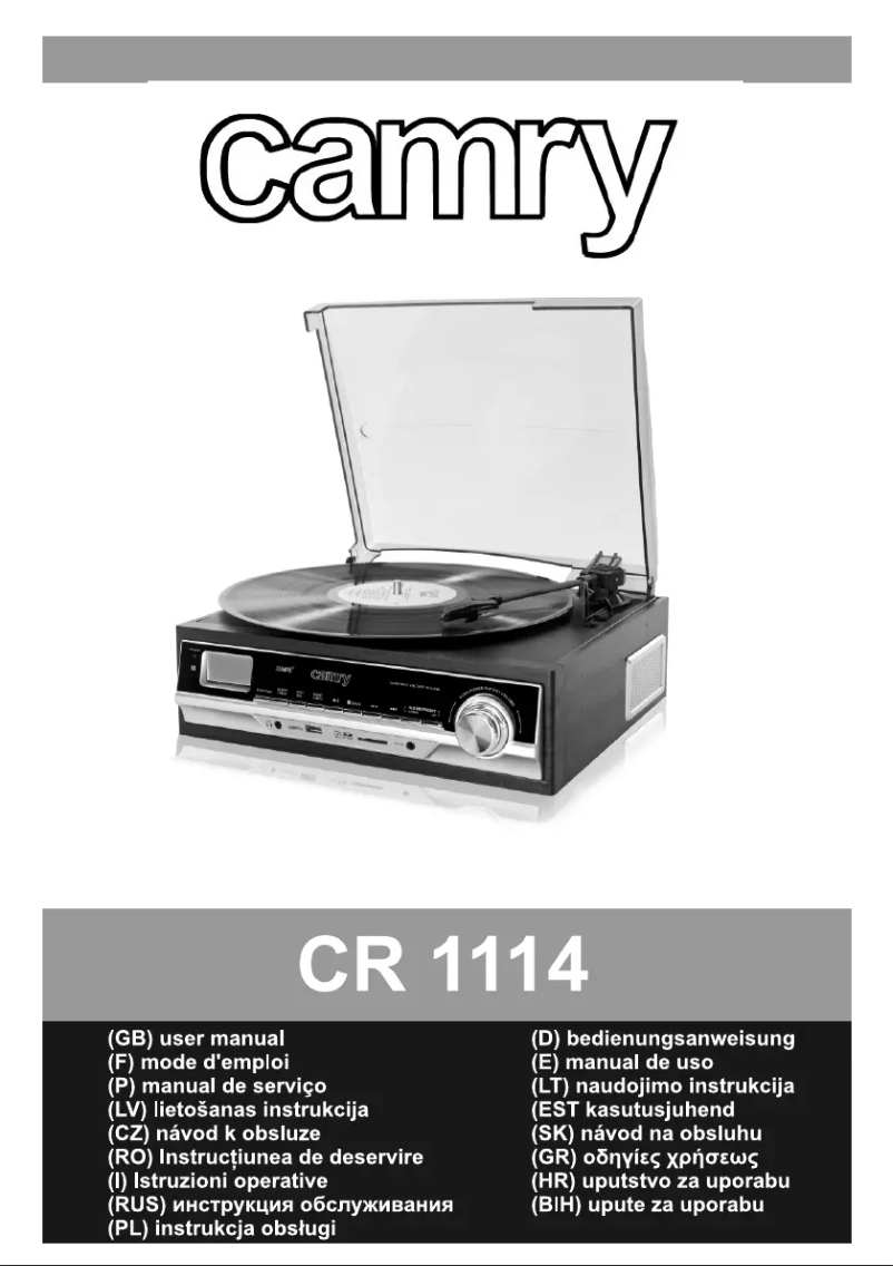 Page n°1 - Manuel utilisateur Camry CR 1114