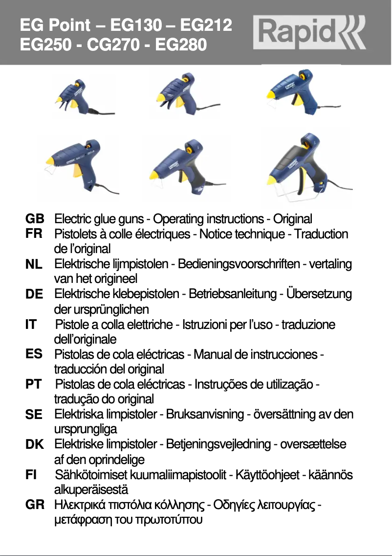 Page 1 de la notice Manuel utilisateur Rapid EG Point EG130