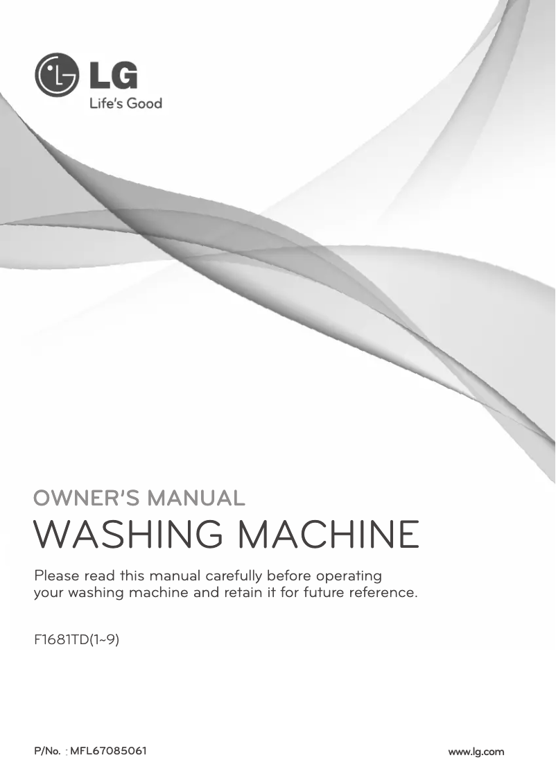 Page 1 de la notice Manuel utilisateur LG F1681TD5