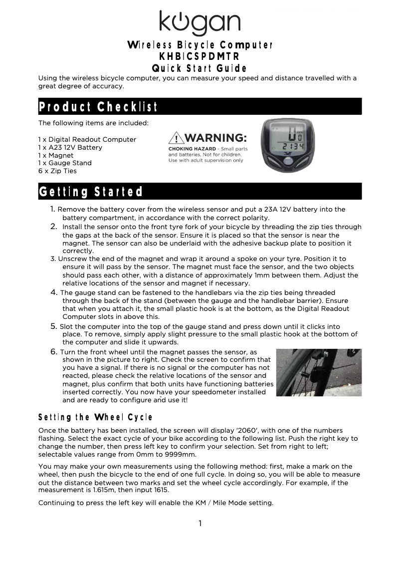 Image de la première page du manuel de l'appareil KHBICSPDMTR