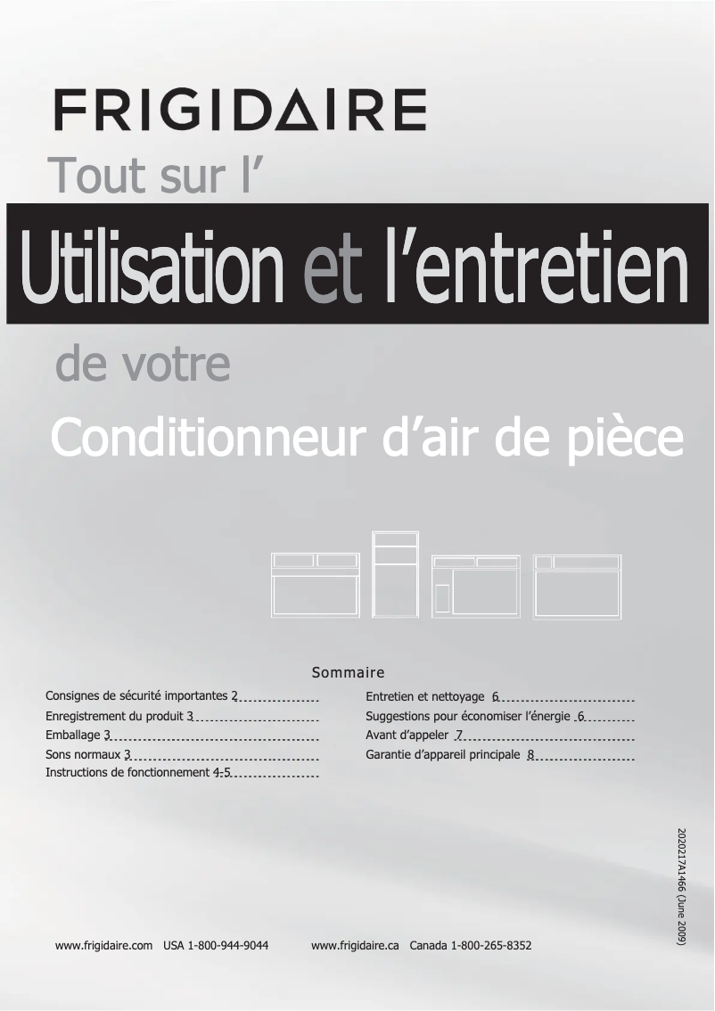 Page n°1 - Manuel utilisateur Frigidaire FRA122CT1