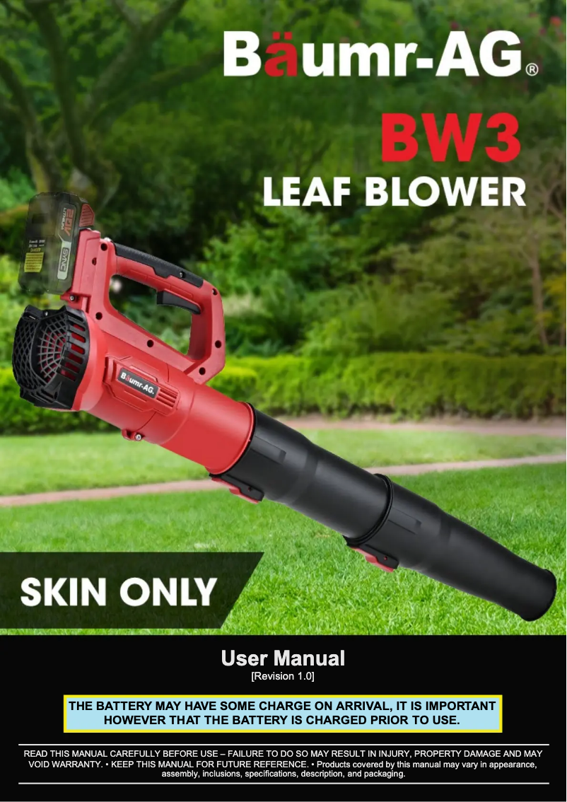 Image de la première page du manuel de l'appareil BW3