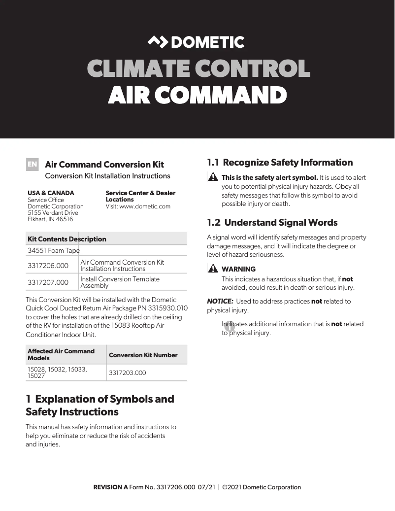 Image de la première page du manuel de l'appareil Atwood AirCommand