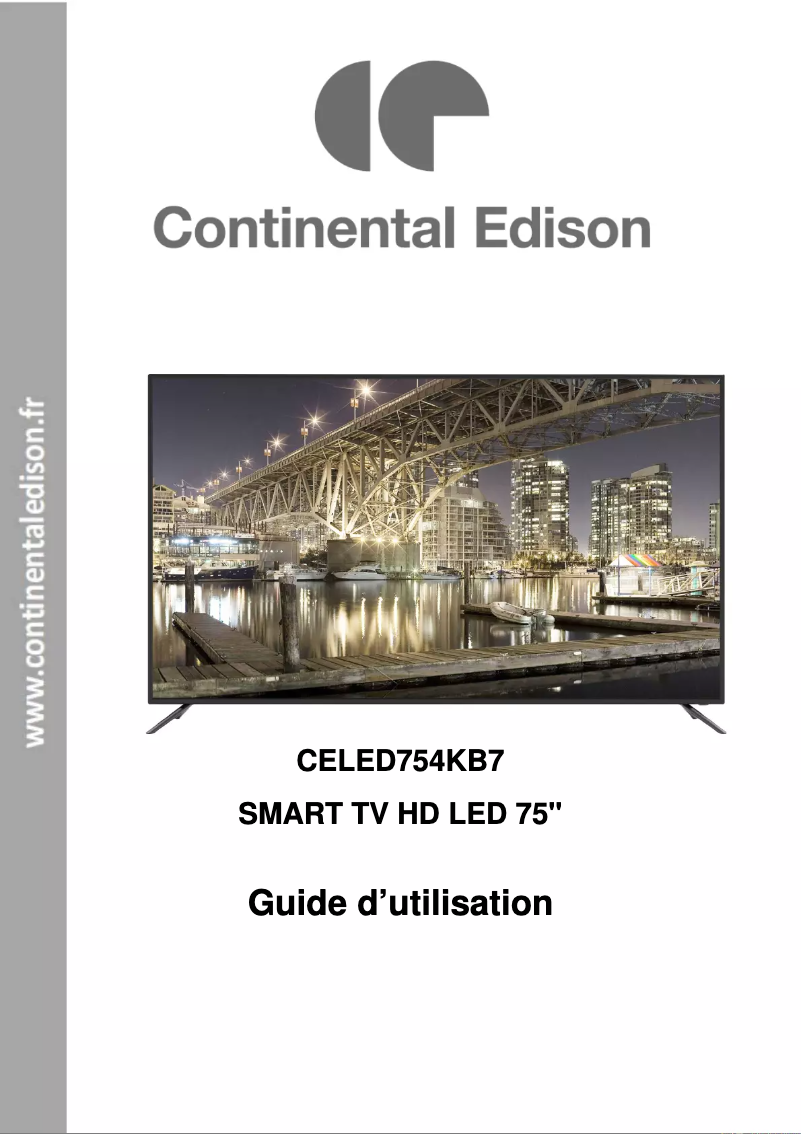 Page 1 de la notice Manuel utilisateur Continental Edison CELED754KB7