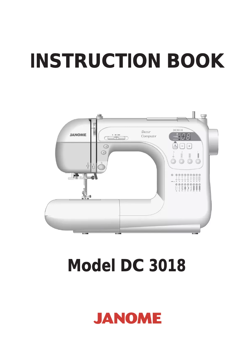 Page 1 de la notice Manuel utilisateur Janome DC3018