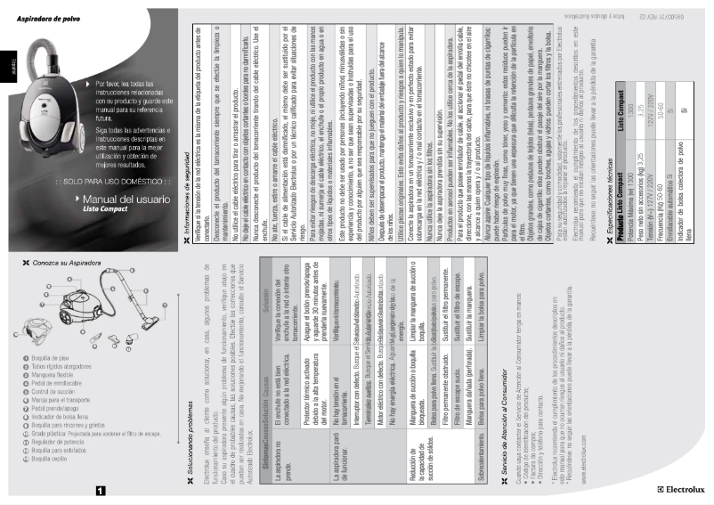 Image de la première page du manuel de l'appareil Listo Compact