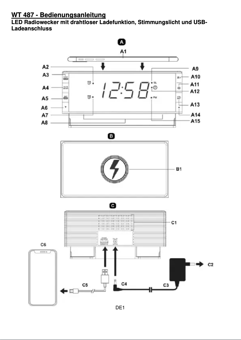 Page n°1 - Manuel utilisateur Techno Line WT 487