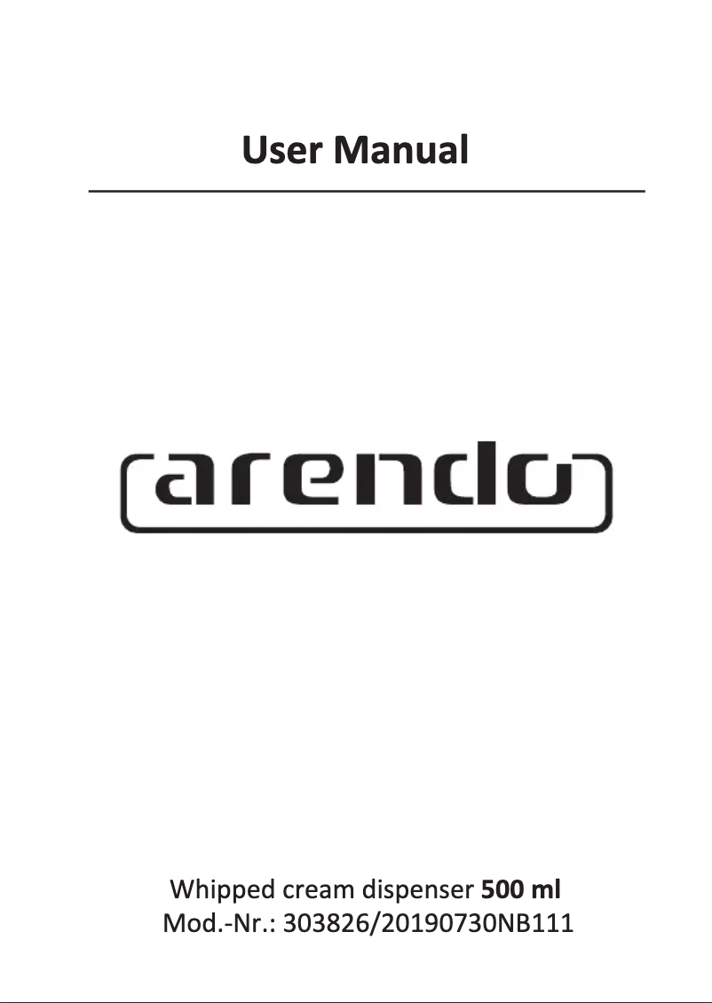 Page 1 de la notice Manuel utilisateur Arendo 303826