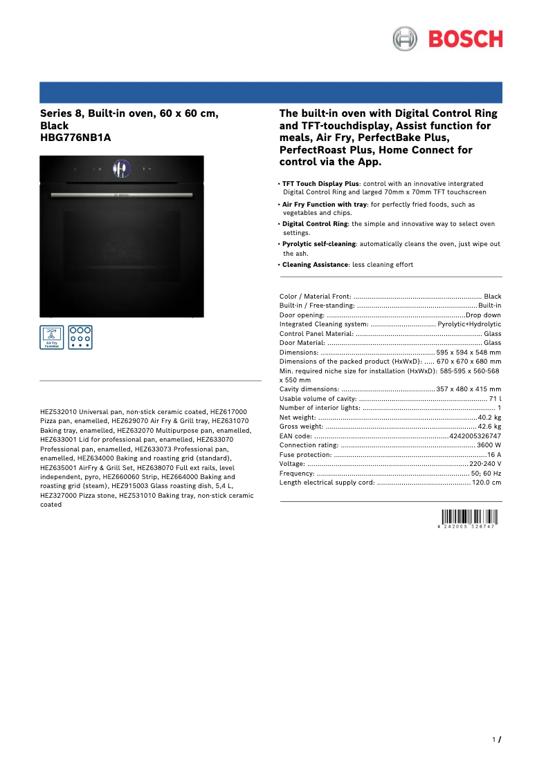 Image de la première page du manuel de l'appareil HBG776NB1A