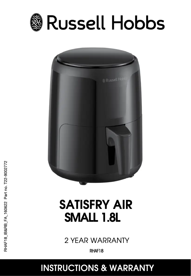 Page 1 of the manual User Manual Russell Hobbs RHAF18