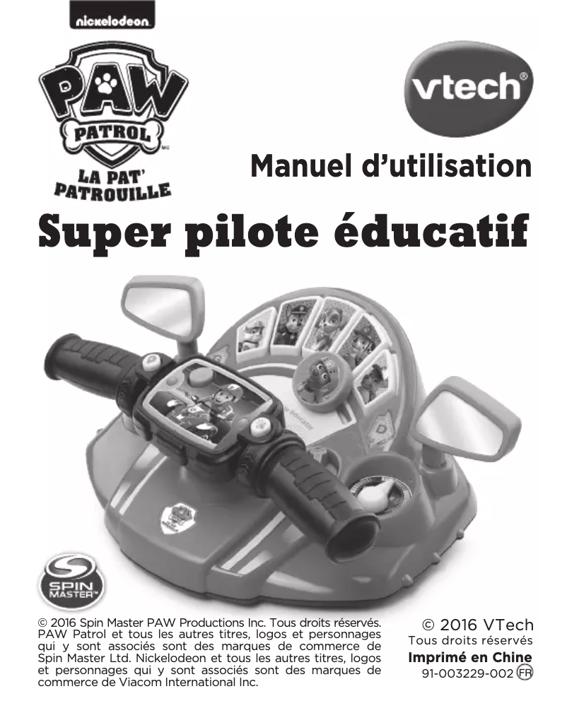 Image de la première page du manuel de l'appareil Super Pilote Educatif