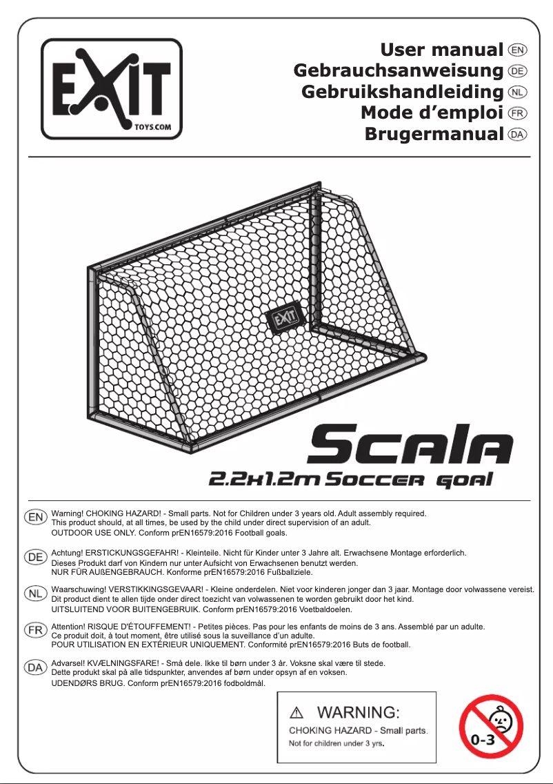 Image de la première page du manuel de l'appareil Scala Aluminium Goal