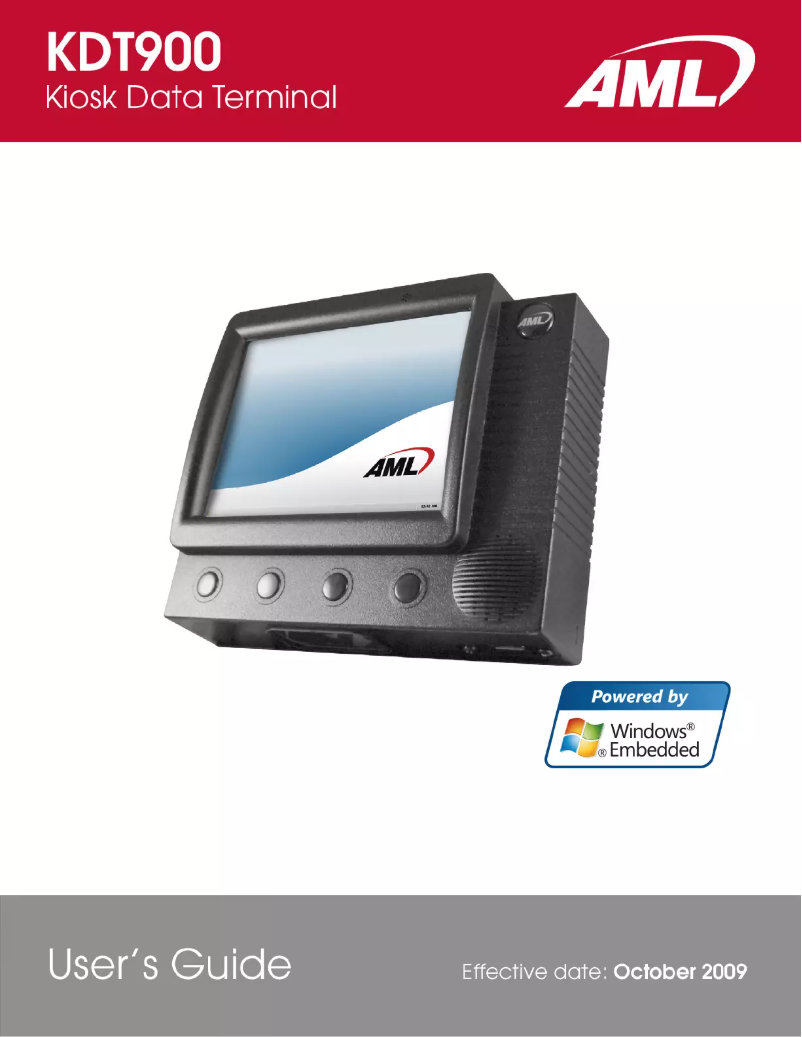 Page n°1 - Manuel utilisateur AML KDT900