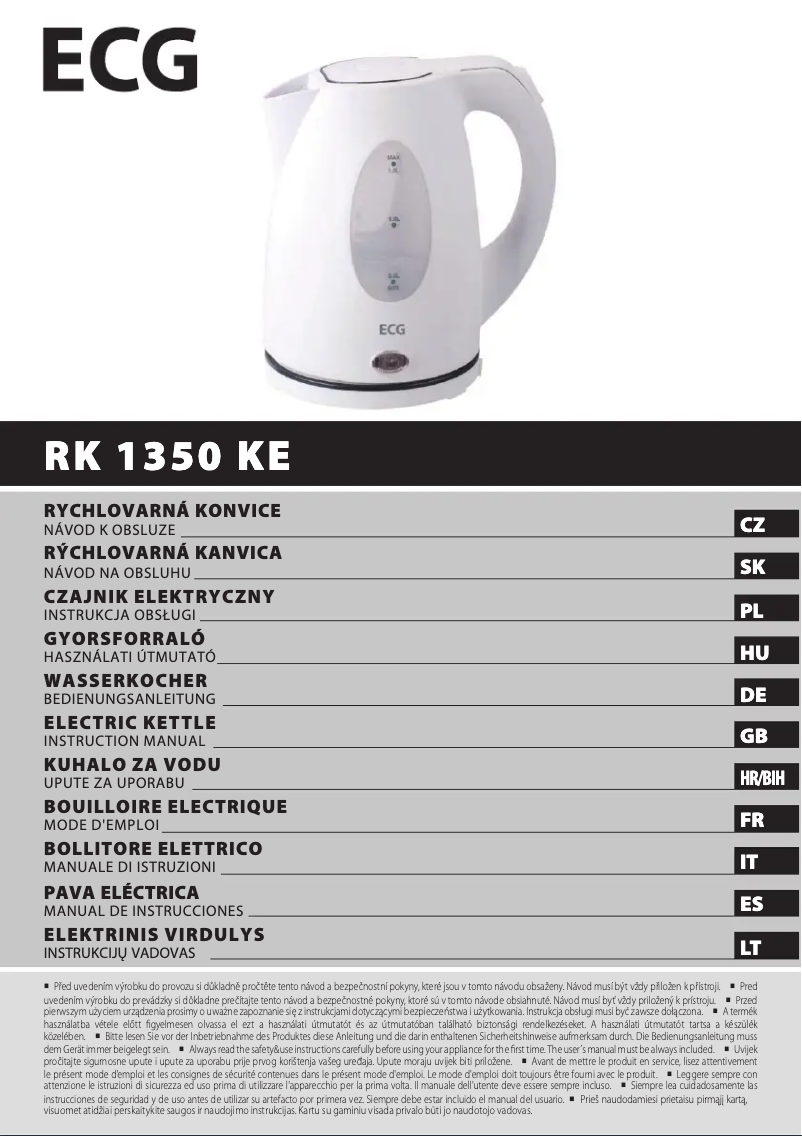 Page n°1 - Manuel utilisateur ECG RK 1350 KE