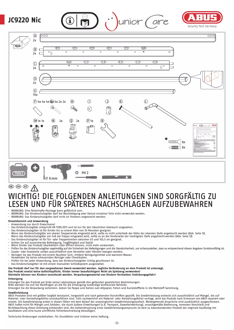 Image de la première page du manuel de l'appareil JC9220 Nic