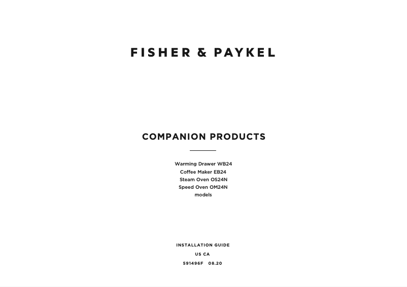 Page n°1 - Guide d'installation Fisher & Paykel EB24