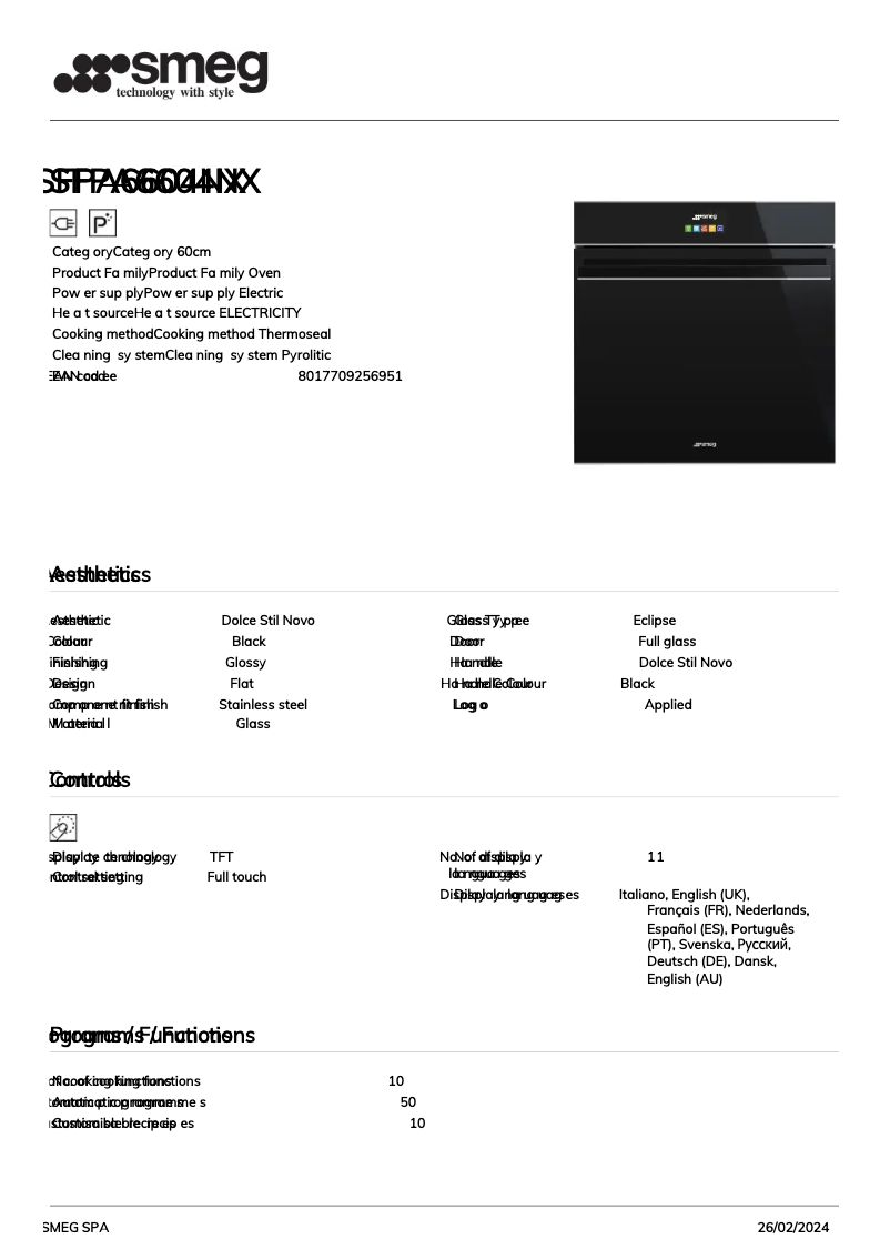 Image de la première page du manuel de l'appareil SFPA6604NX