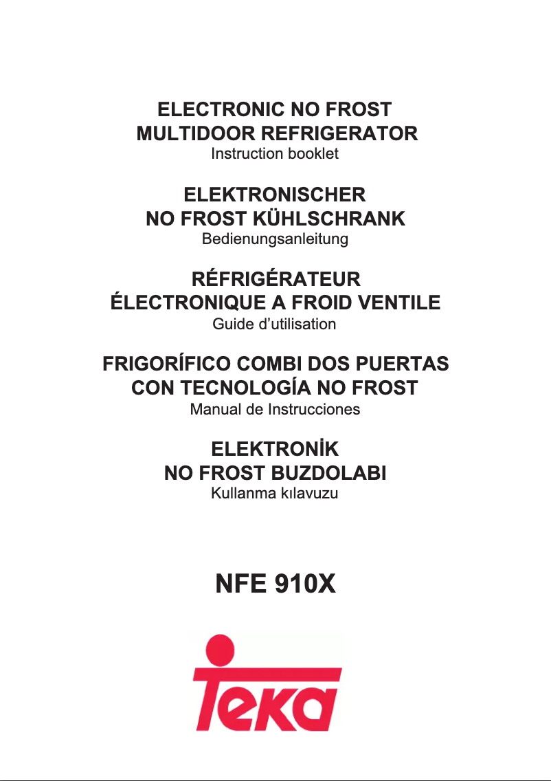 Image de la première page du manuel de l'appareil NFE 910 X