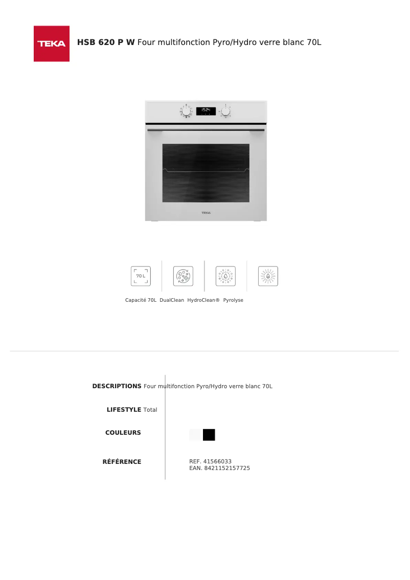 Image de la première page du manuel de l'appareil HSB 620 P W