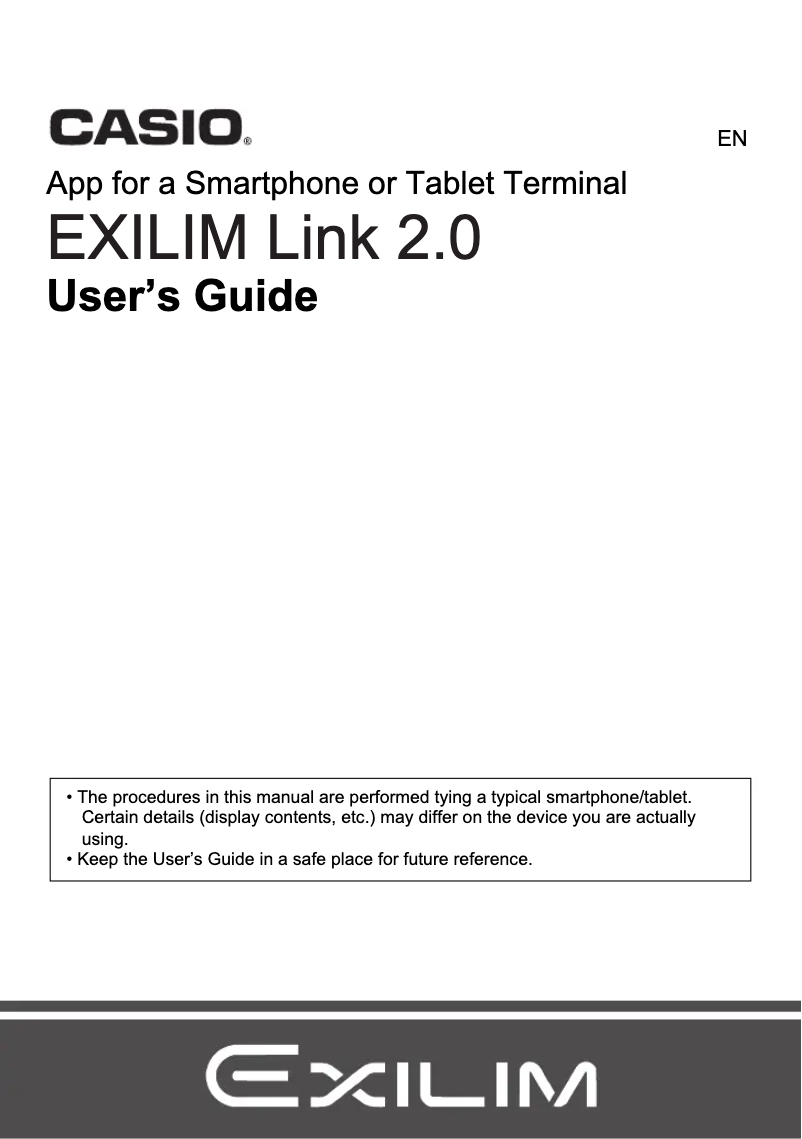 Page 1 de la notice Manuel utilisateur Casio Exilim Link