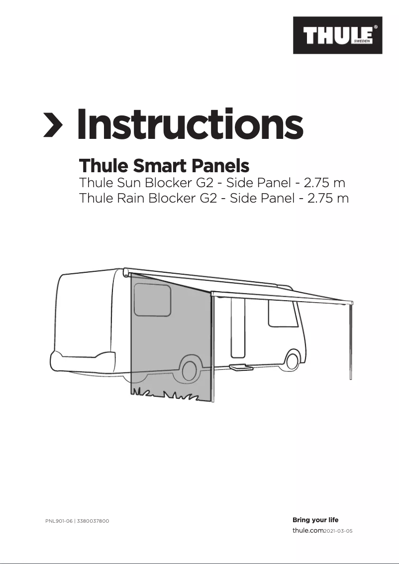 Page 1 de la notice Manuel utilisateur Thule Sun Blocker G2 Side