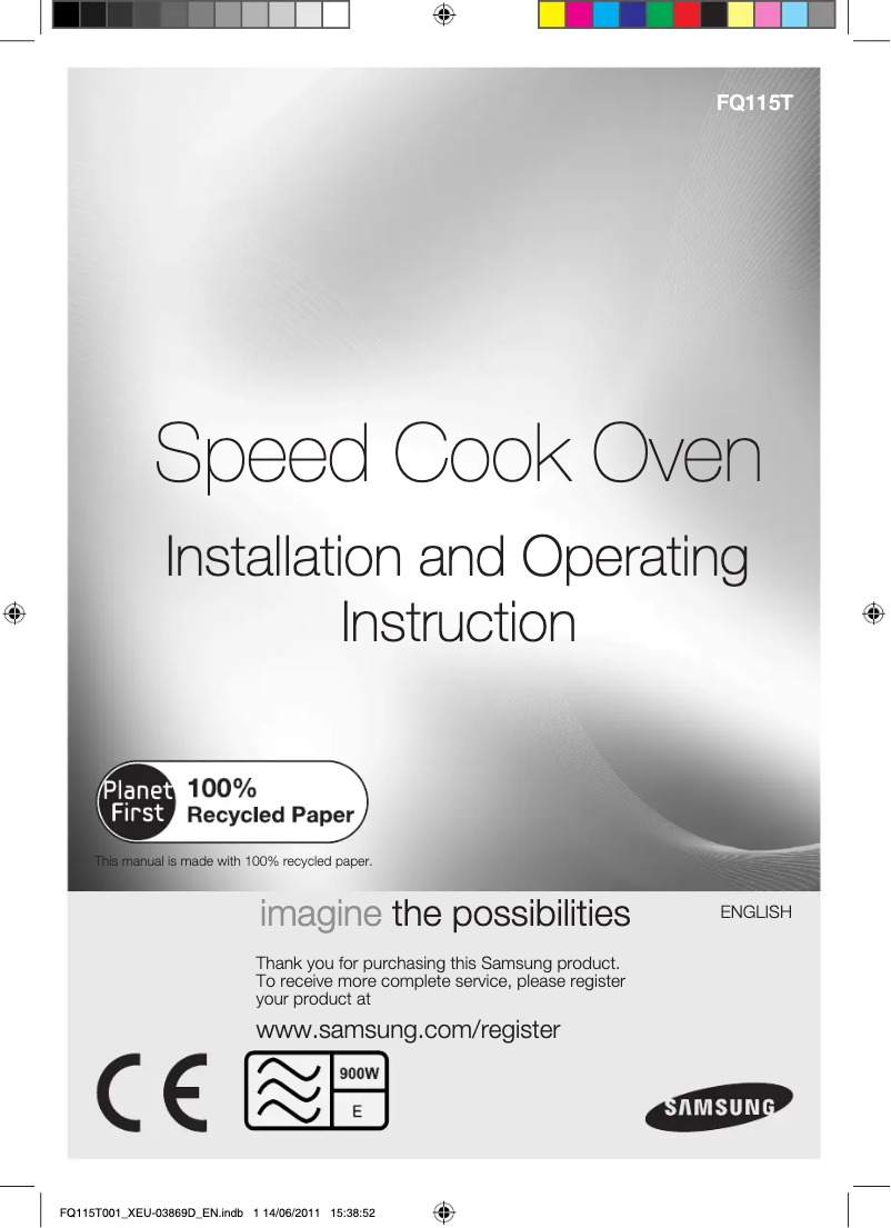 Page 1 de la notice Manuel utilisateur Samsung FQ115T001